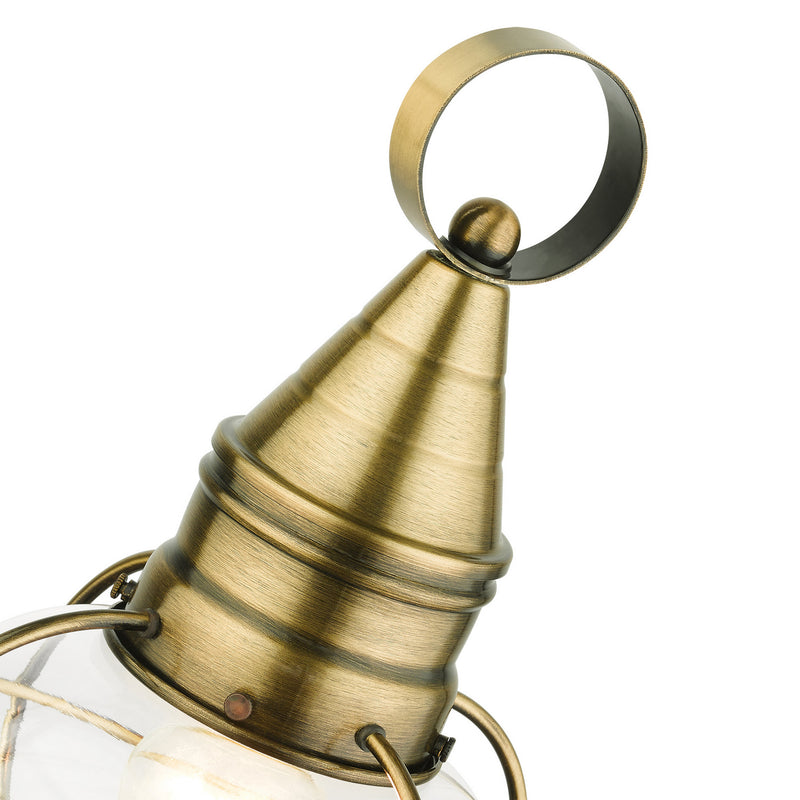Livex Lighting 26902-01 One Light Outdoor Post Top Lantern, Antique Brass
