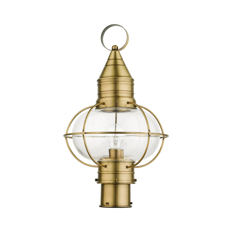 Livex Lighting 26905-01 One Light Outdoor Post Top Lantern, Antique Brass