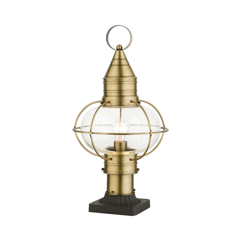 Livex Lighting 26905-01 One Light Outdoor Post Top Lantern, Antique Brass