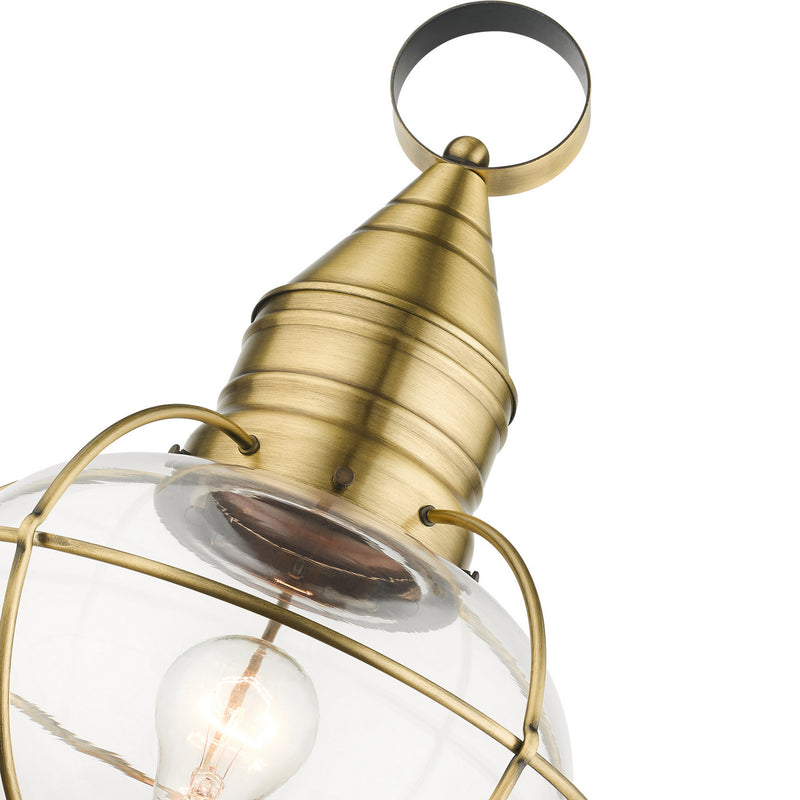Livex Lighting 26905-01 One Light Outdoor Post Top Lantern, Antique Brass
