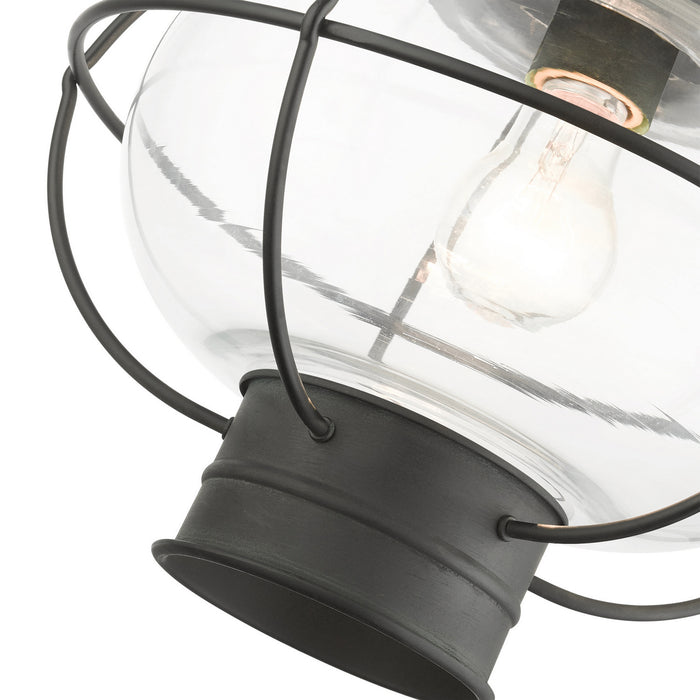 Livex Lighting 26906-61 One Light Outdoor Pendant, Charcoal