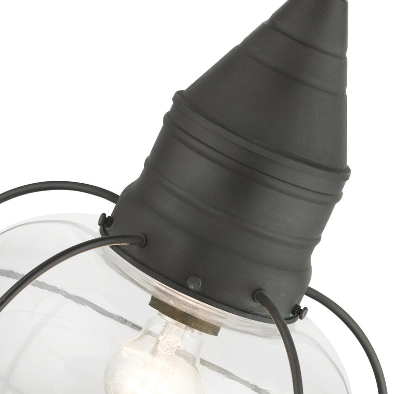 Livex Lighting 26906-61 One Light Outdoor Pendant, Charcoal