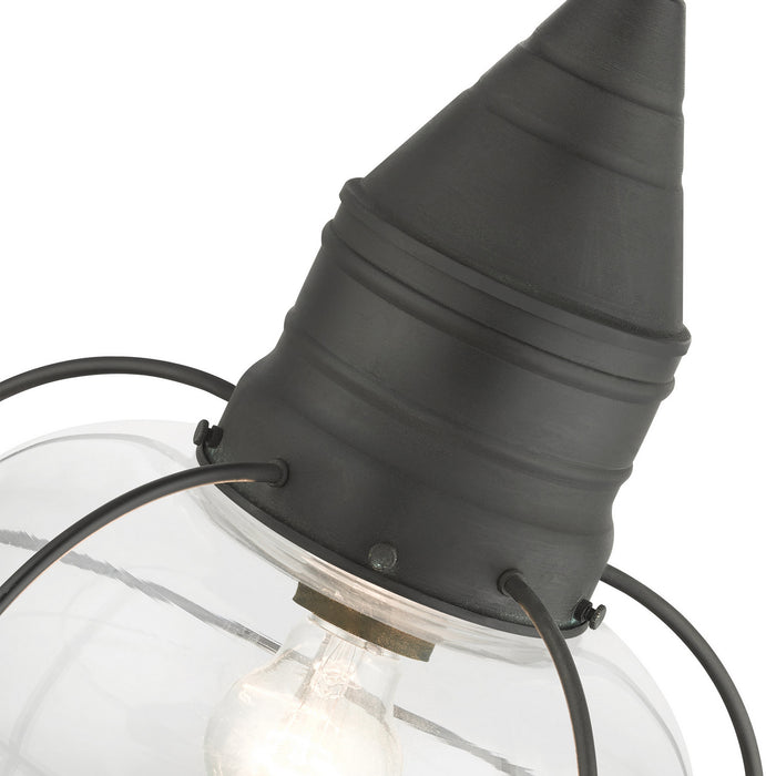 Livex Lighting 26906-61 One Light Outdoor Pendant, Charcoal