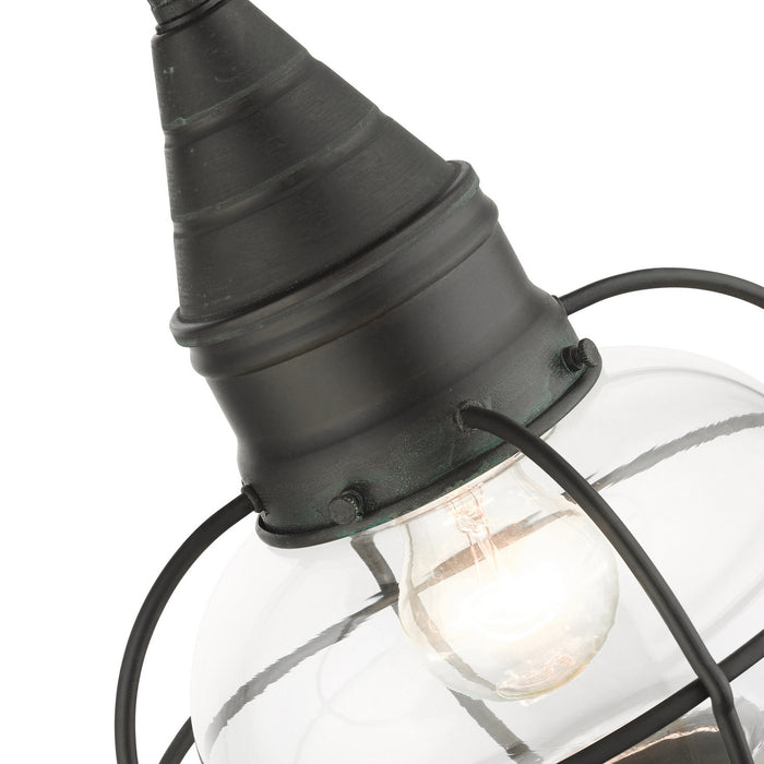 Livex Lighting 26910-61 One Light Outdoor Pendant, Charcoal