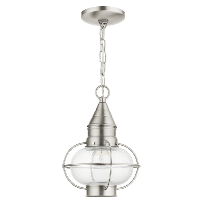 Livex Lighting 26910-91 One Light Outdoor Pendant, Brushed Nickel