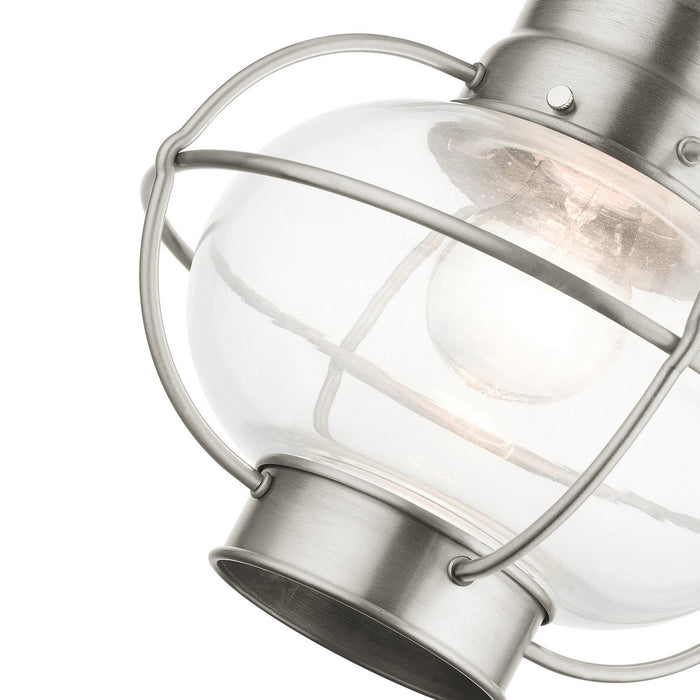 Livex Lighting 26910-91 One Light Outdoor Pendant, Brushed Nickel