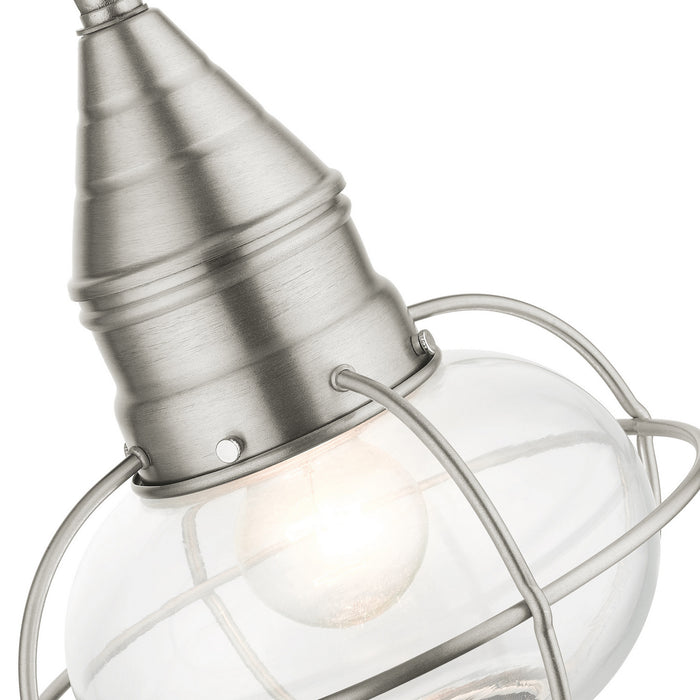 Livex Lighting 26910-91 One Light Outdoor Pendant, Brushed Nickel