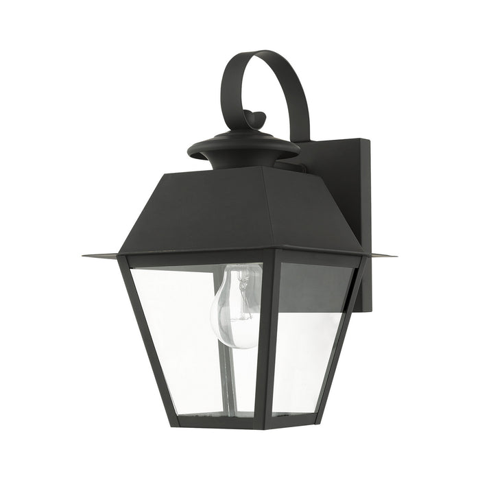 Livex Lighting 27212-04 One Light Outdoor Wall Lantern, Black w/ Brushed Nickel Cluster