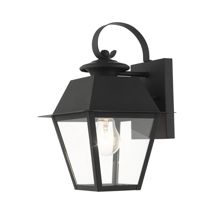 Livex Lighting 27212-04 One Light Outdoor Wall Lantern, Black w/ Brushed Nickel Cluster