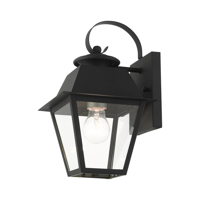 Livex Lighting 27212-04 One Light Outdoor Wall Lantern, Black w/ Brushed Nickel Cluster