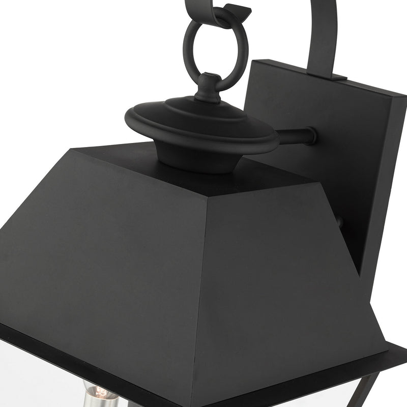 Livex Lighting 27218-04 Three Light Outdoor Wall Lantern, Black w/ Brushed Nickel Cluster