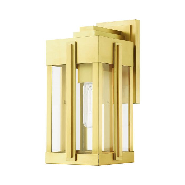 Livex Lighting 27712-08 One Light Outdoor Wall Lantern, Natural Brass