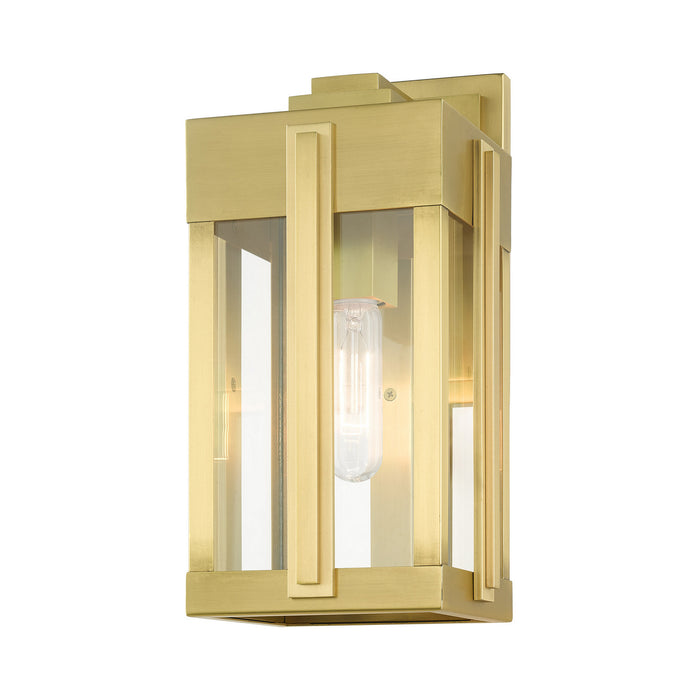 Livex Lighting 27712-08 One Light Outdoor Wall Lantern, Natural Brass