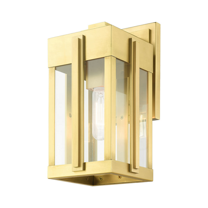 Livex Lighting 27712-08 One Light Outdoor Wall Lantern, Natural Brass