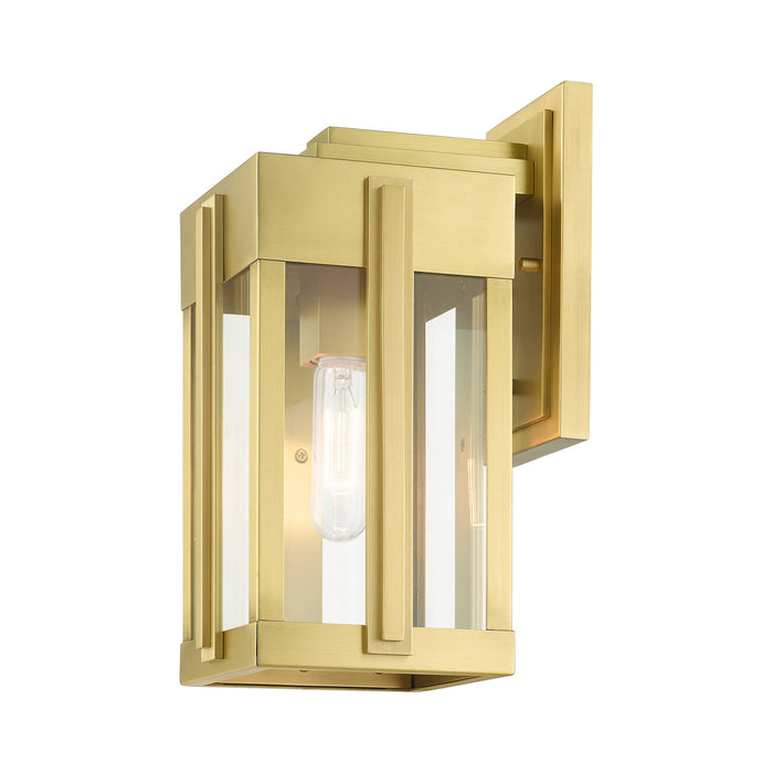 Livex Lighting 27712-08 One Light Outdoor Wall Lantern, Natural Brass