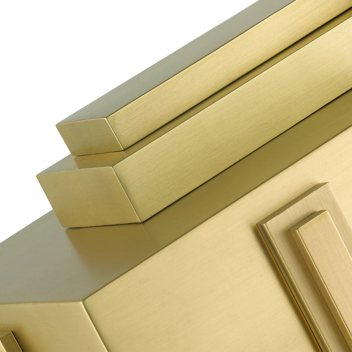 Livex Lighting 27712-08 One Light Outdoor Wall Lantern, Natural Brass