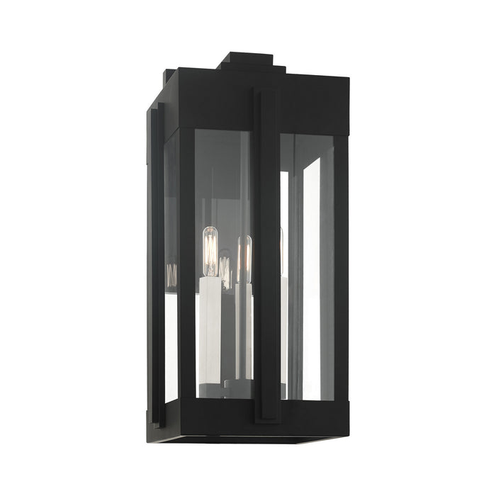 Livex Lighting 27715-04 Three Light Outdoor Wall Lantern, Black