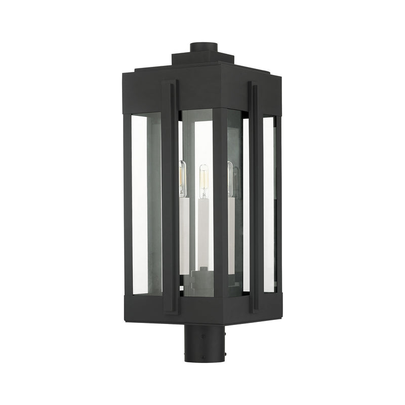 Livex Lighting 27717-04 Three Light Outdoor Post Top Lantern, Black