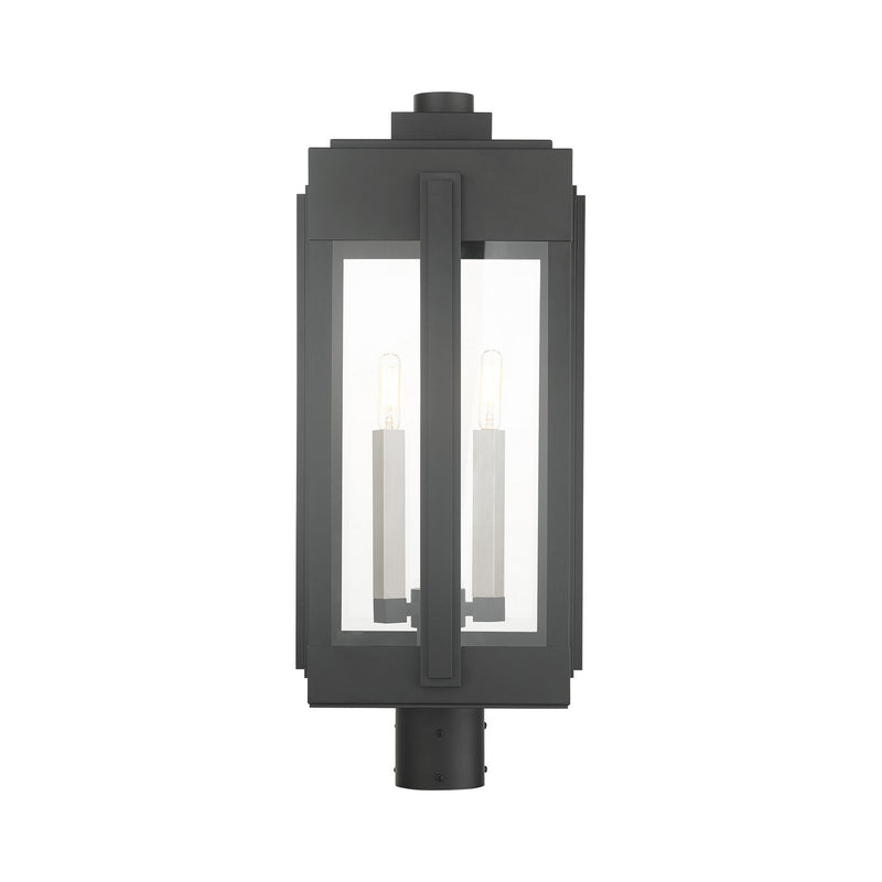 Livex Lighting 27717-04 Three Light Outdoor Post Top Lantern, Black