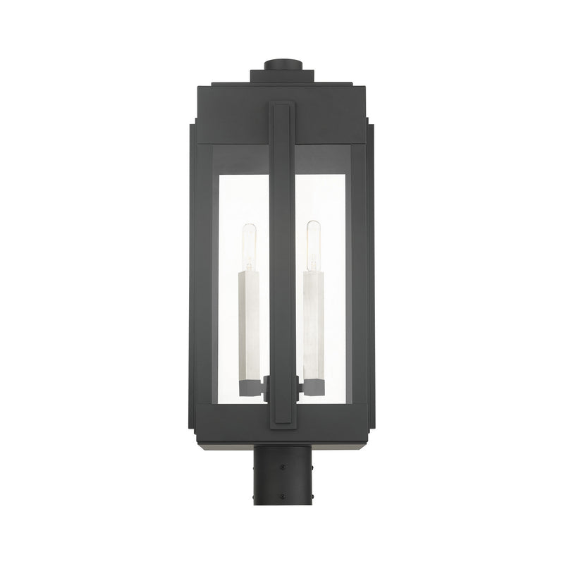 Livex Lighting 27717-04 Three Light Outdoor Post Top Lantern, Black