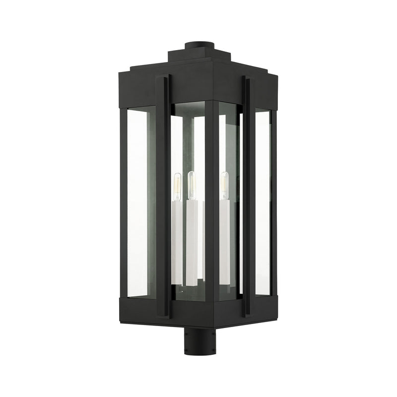 Livex Lighting 27719-04 Four Light Outdoor Post Top Lantern, Black