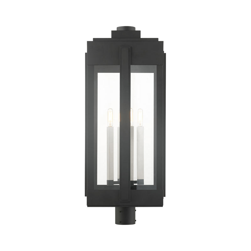 Livex Lighting 27719-04 Four Light Outdoor Post Top Lantern, Black
