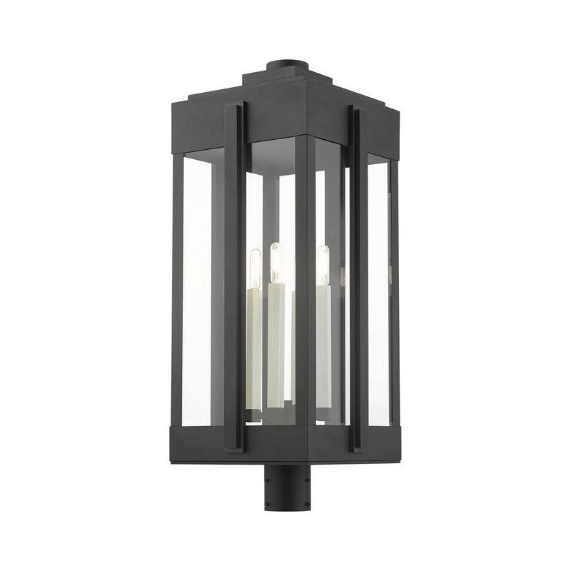Livex Lighting 27719-04 Four Light Outdoor Post Top Lantern, Black