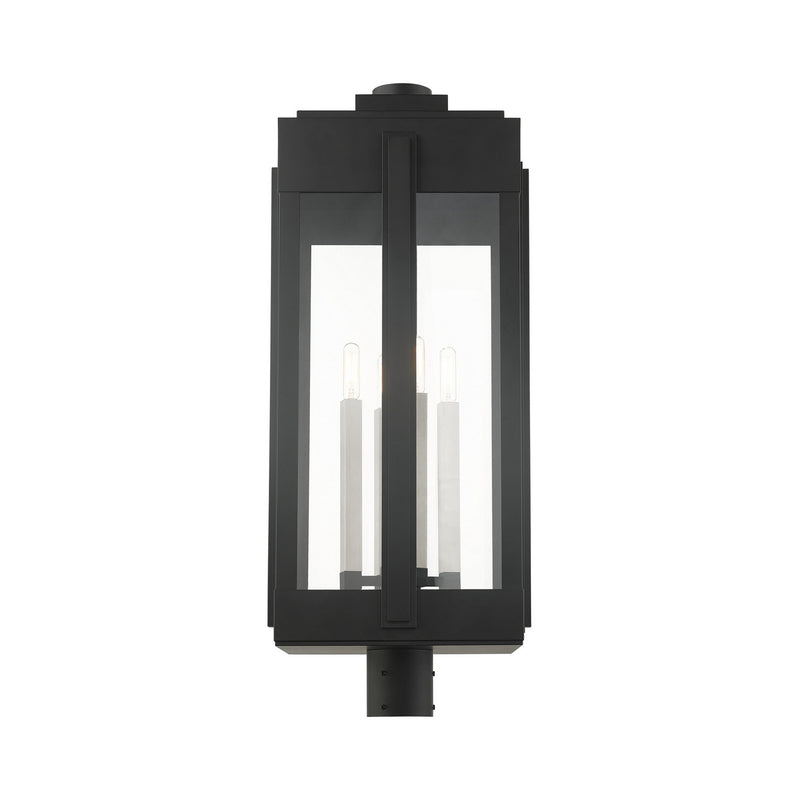 Livex Lighting 27719-04 Four Light Outdoor Post Top Lantern, Black