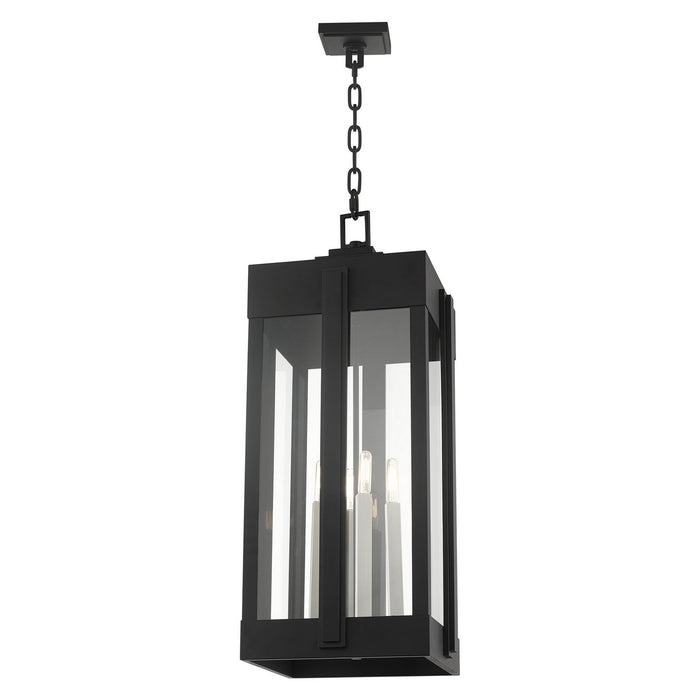 Livex Lighting 27720-04 Four Light Outdoor Pendant, Black