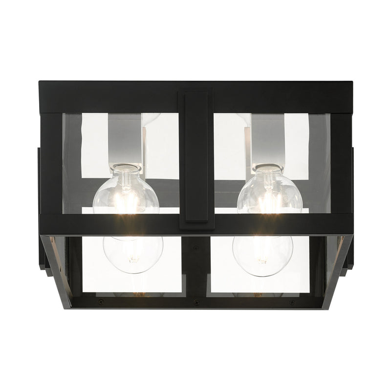 Livex Lighting 27723-04 Four Light Outdoor Flush Mount, Black