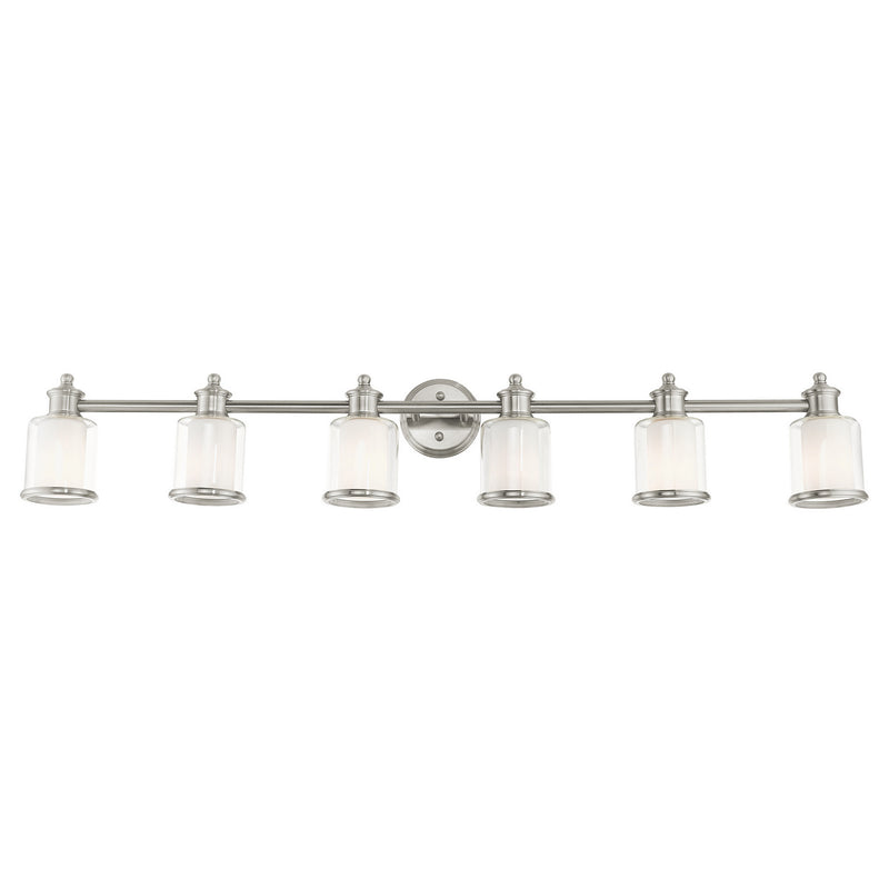 Livex Lighting 40216-91 Six Light Vanity, Brushed Nickel