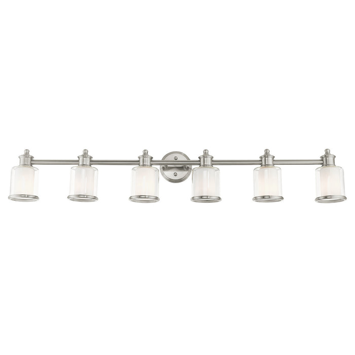 Livex Lighting 40216-91 Six Light Vanity, Brushed Nickel
