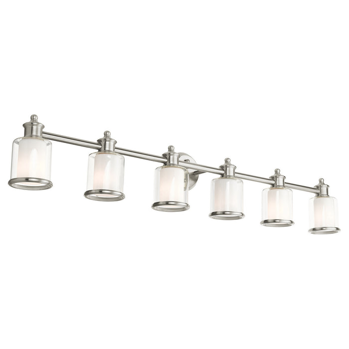 Livex Lighting 40216-91 Six Light Vanity, Brushed Nickel