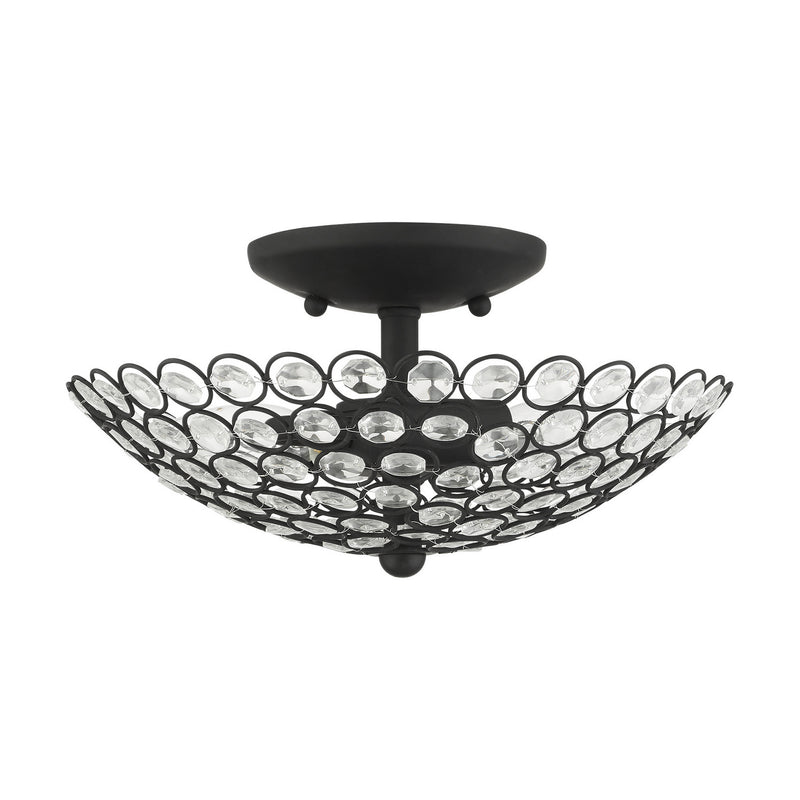 Livex Lighting 40441-04 Two Light Semi Flush Mount, Black