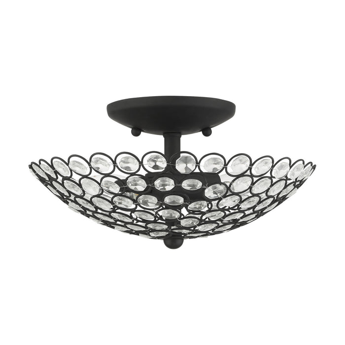 Livex Lighting 40441-04 Two Light Semi Flush Mount, Black