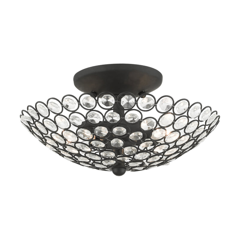 Livex Lighting 40441-04 Two Light Semi Flush Mount, Black