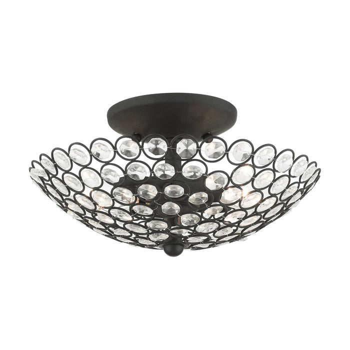 Livex Lighting 40441-04 Two Light Semi Flush Mount, Black