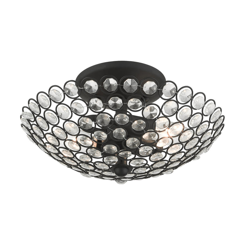 Livex Lighting 40441-04 Two Light Semi Flush Mount, Black