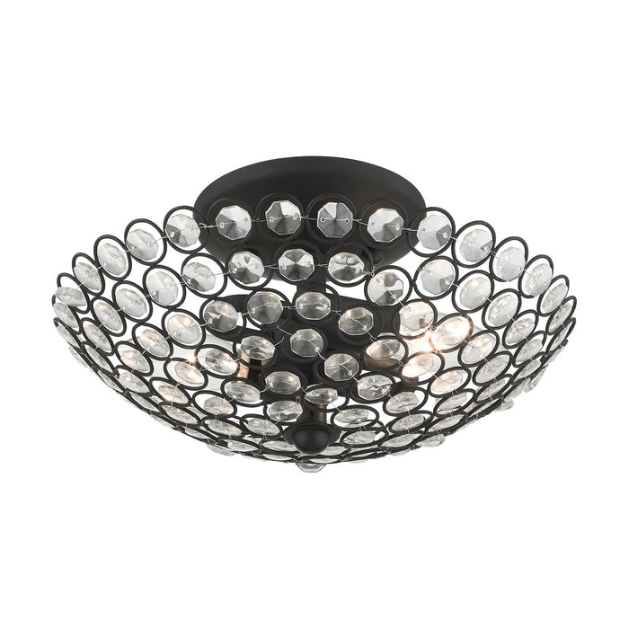 Livex Lighting 40441-04 Two Light Semi Flush Mount, Black