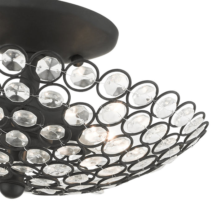 Livex Lighting 40441-04 Two Light Semi Flush Mount, Black