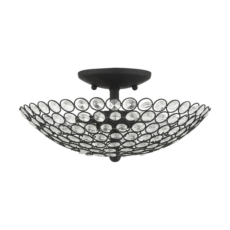 Livex Lighting 40443-04 Two Light Semi Flush Mount, Black