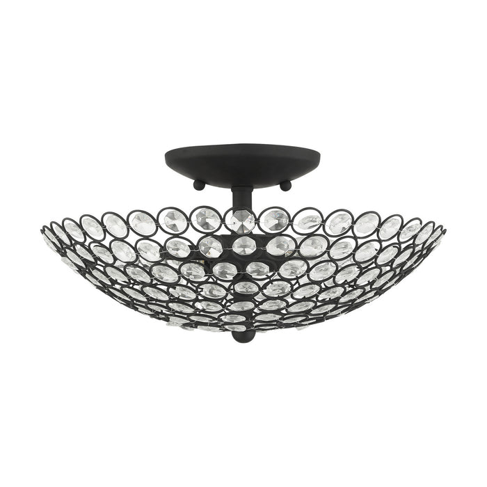 Livex Lighting 40443-04 Two Light Semi Flush Mount, Black