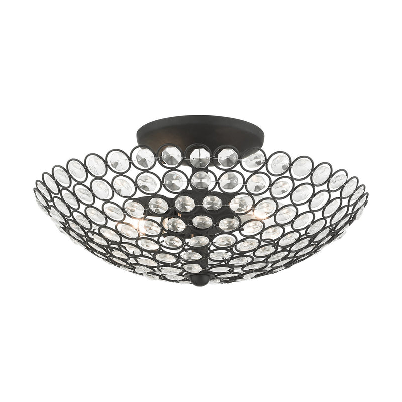 Livex Lighting 40443-04 Two Light Semi Flush Mount, Black
