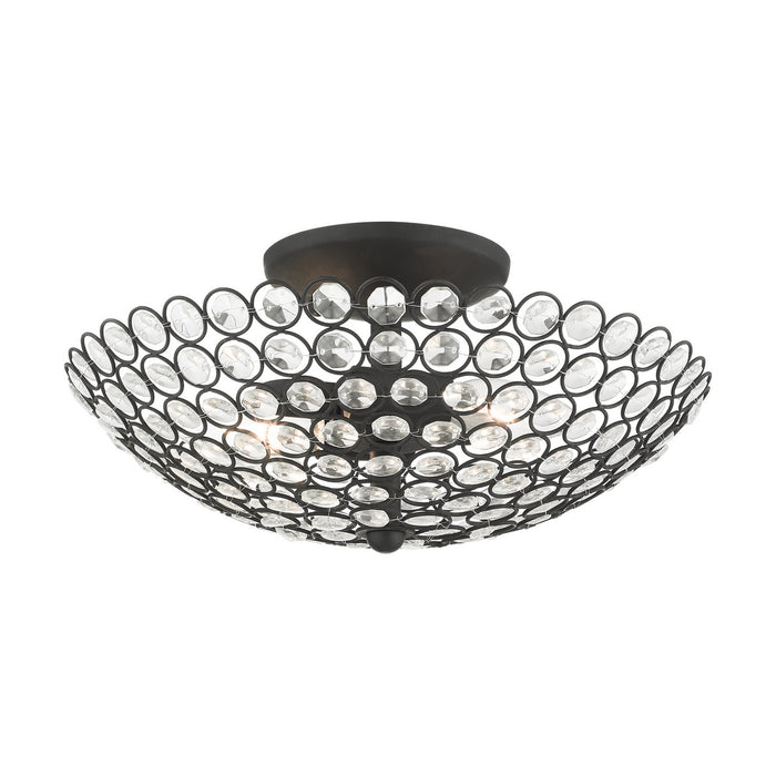 Livex Lighting 40443-04 Two Light Semi Flush Mount, Black
