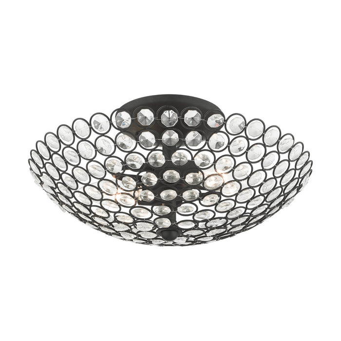 Livex Lighting 40443-04 Two Light Semi Flush Mount, Black