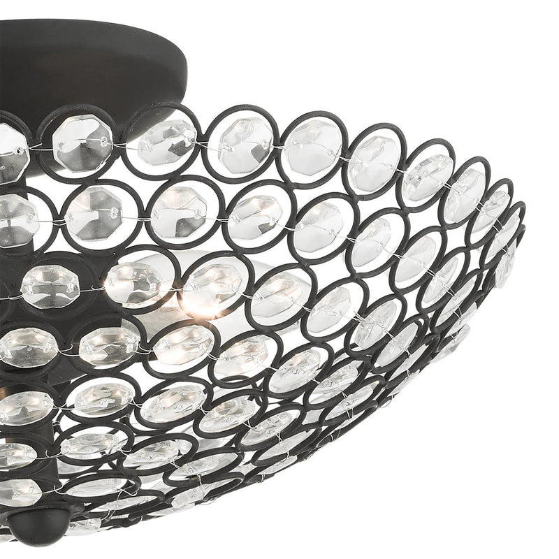 Livex Lighting 40443-04 Two Light Semi Flush Mount, Black