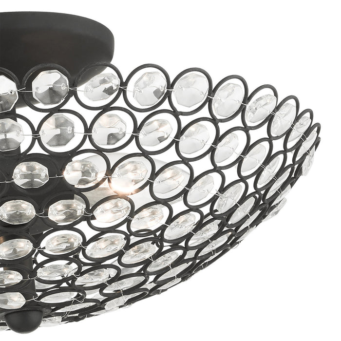 Livex Lighting 40443-04 Two Light Semi Flush Mount, Black