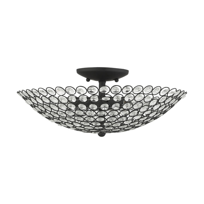 Livex Lighting 40446-04 Three Light Semi Flush Mount, Black