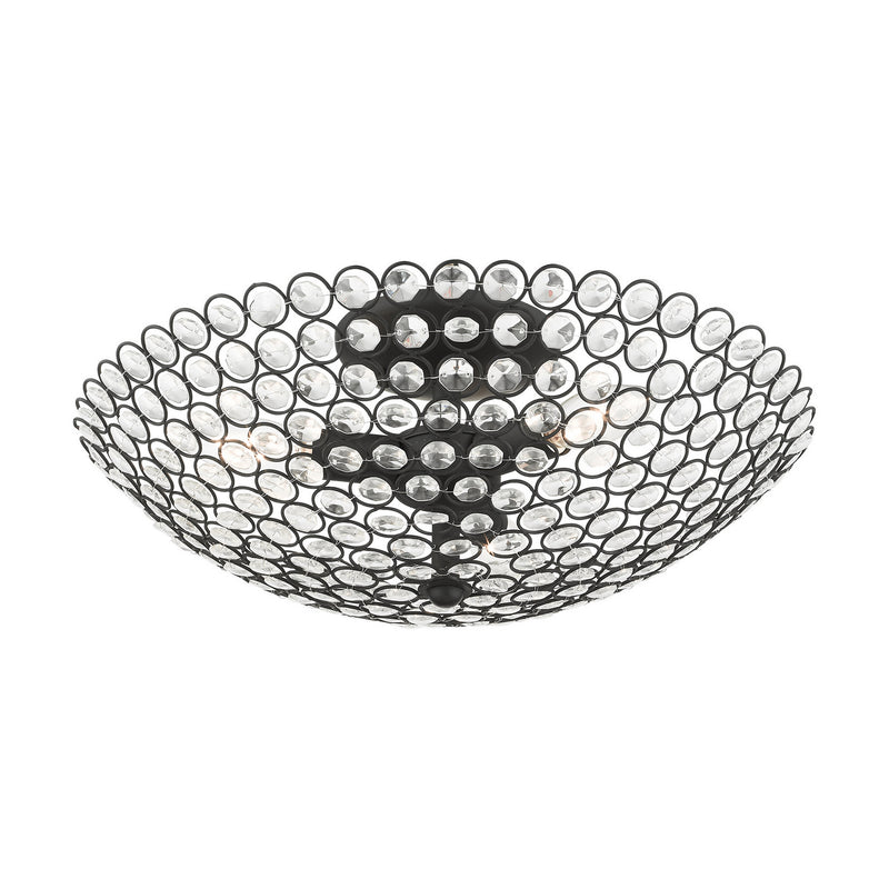 Livex Lighting 40446-04 Three Light Semi Flush Mount, Black