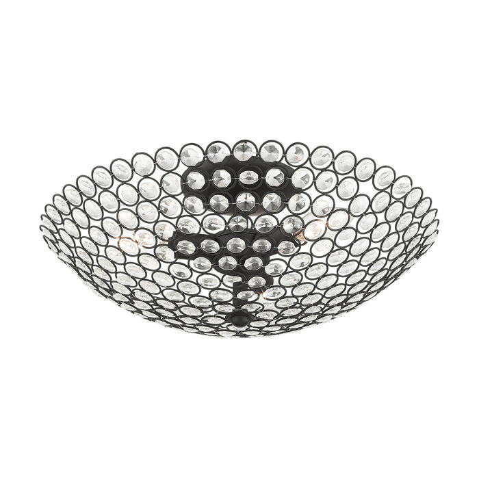 Livex Lighting 40446-04 Three Light Semi Flush Mount, Black